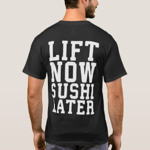 Camiseta Levante Agora, Sushi Mais Tarde - Carbs - Engraçad