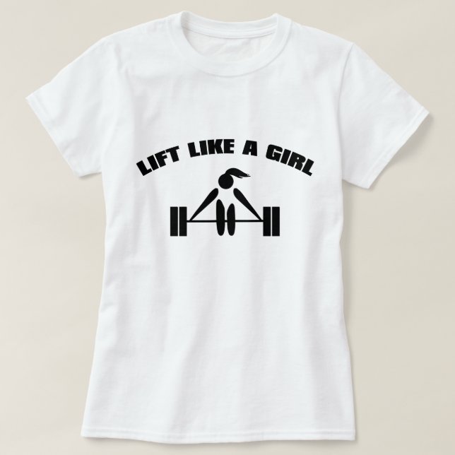 Camiseta Levante como uma menina - preto (Frente do Design)