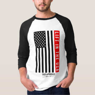 Camiseta LEVANTE DE BASEBOL unisex T da luva dos EUA no 3/4