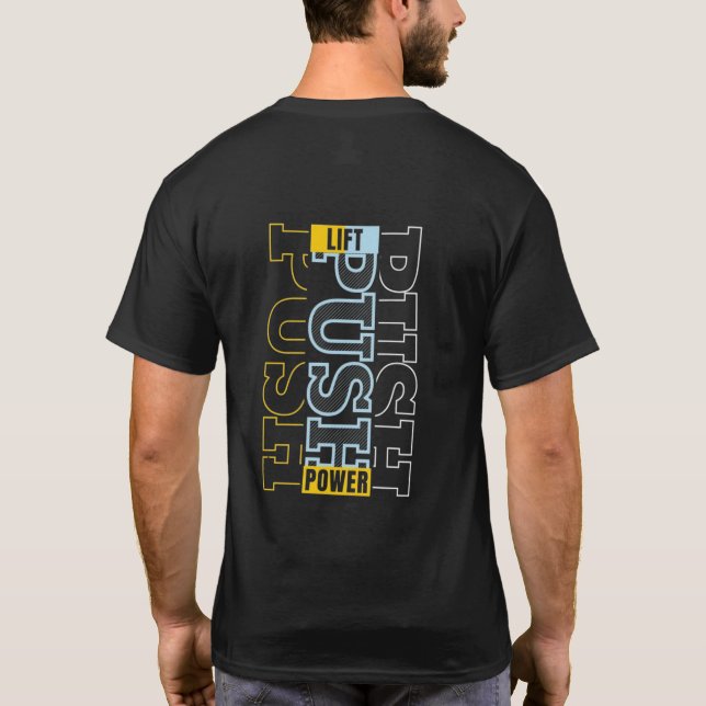 Camiseta Levante. Empurre. Energia. - Cota De Gym Orientada (Verso)