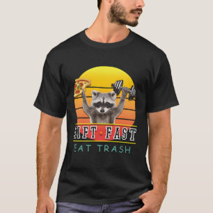 Camiseta Levante Fitness Rápido Coma Lixo Guaxinim Pizza