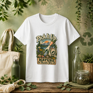 Camiseta Levante-o Natureza Agradece citação