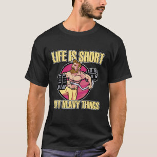 Camiseta Levante o Pesado Barbell Plates Weightlifter Exerc