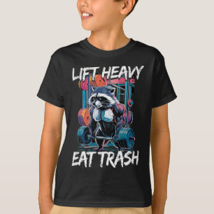 Camiseta Levante Pesado Coma Lixo Levantamento de Peso Fisi