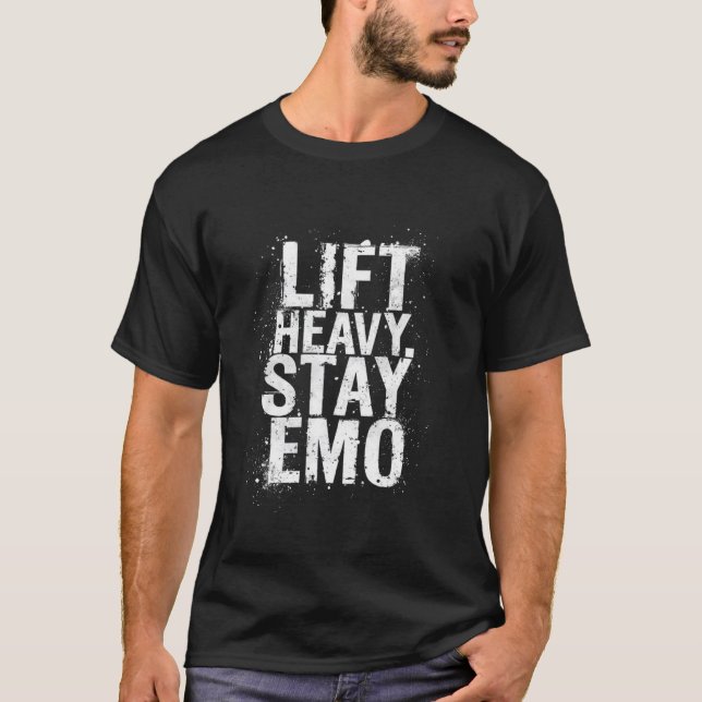 Camiseta LEVANTE PESADO. CONTINUESE Emo Fitness Emo (Frente)