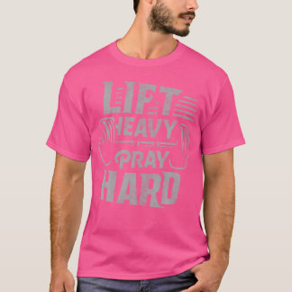 Camiseta Levante Pesado Reze Duro Academia Jesus Cristão Po