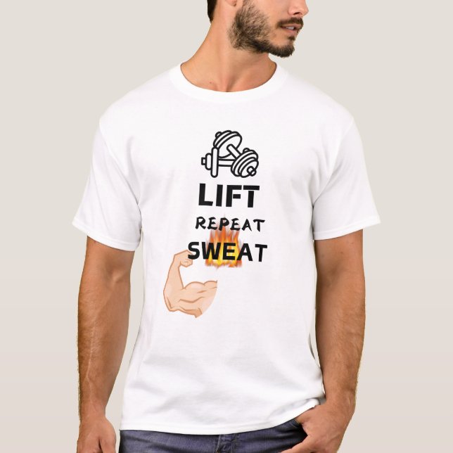 Camiseta Levante, repita, suor - T-shirt de Malhação motiva (Frente)