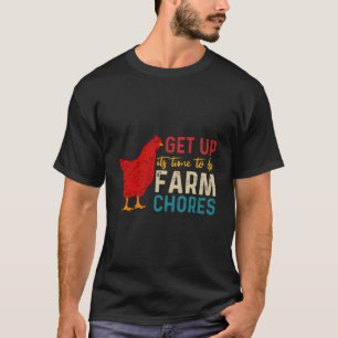 Camiseta Levante-se É Hora De Fazer As Tarefas Da Fazenda