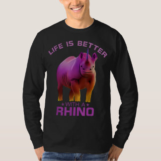 Camiseta Levante-se melhor com um Rhino | Presente bonito