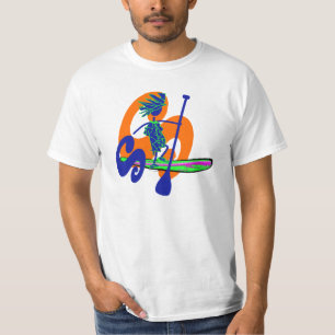 Camiseta Levante-se o design do surf da pá