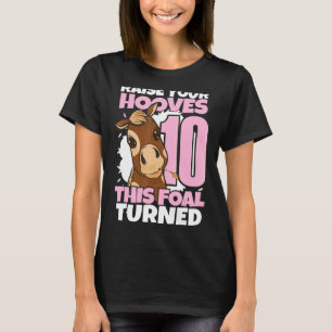 Camiseta Levante Seus Cascos Garota De 10 Anos De Cavalos