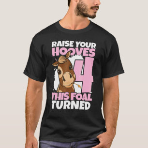 Camiseta Levante Seus Cascos Menina de 4 Anos de Idade Cava