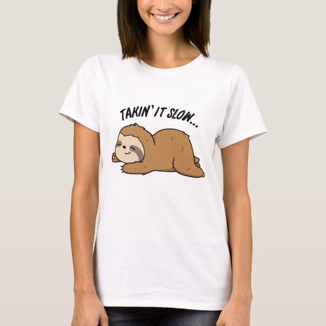 Camiseta Levar Devagar Pun do Sloth Engraçado (Frente)