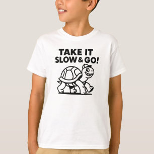 Camiseta Leve as Coisas com Calma e Vá Gráfico de Tartaruga