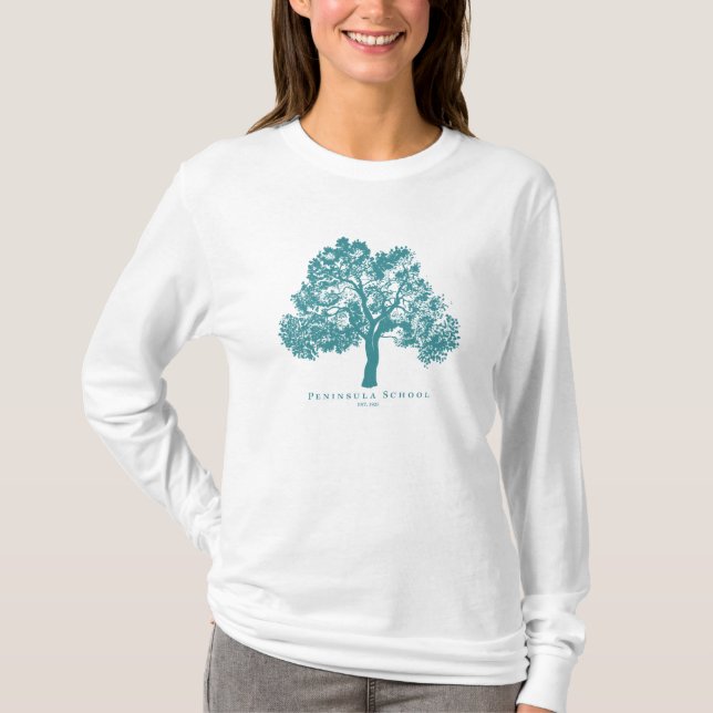 Camiseta Leve branca longa da Península (Frente)