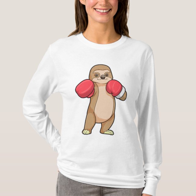 Camiseta Leve como boxer com luvas in a box (Frente)