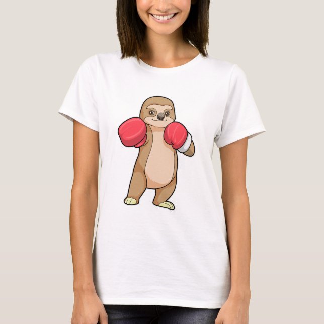 Camiseta Leve como boxer com luvas in a box (Frente)