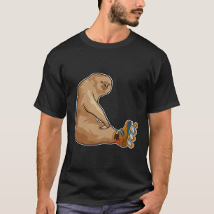 Camiseta Leve como skater em linha com skates em linha