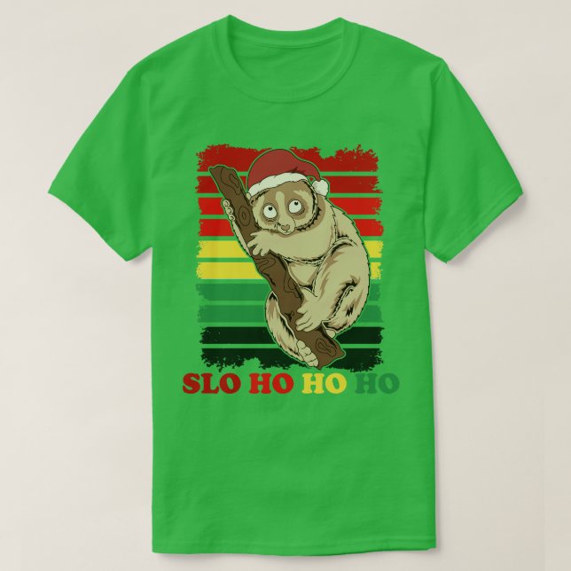 Camiseta Leve Feliz de Natal Slothmas Slo ho ho ho (Frente do Design)