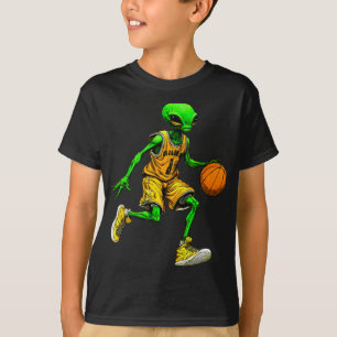 Camiseta Leve longa do jogador de basquete de alienígena