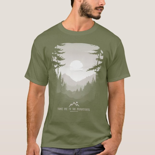 Camiseta Leve-me à Cintura da Floresta Gráfica das Montanha (Frente)