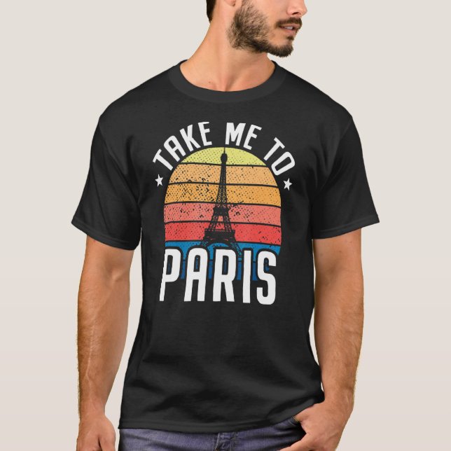 Camiseta Leve-Me A Paris Heartbeat Eiffel Tower France I L (Frente)