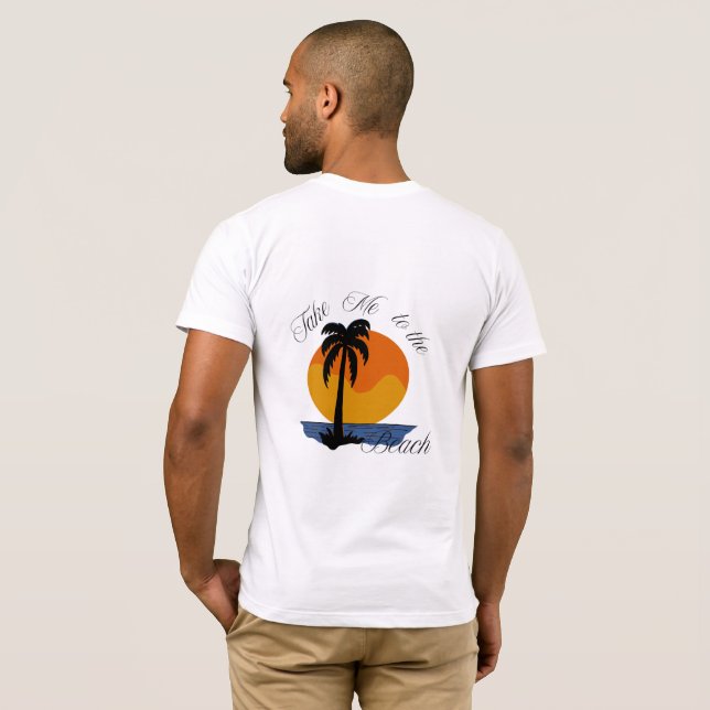 Camiseta Leve-me à praia - Camisa-T Tropical Sunset (Parte Traseira Completa)