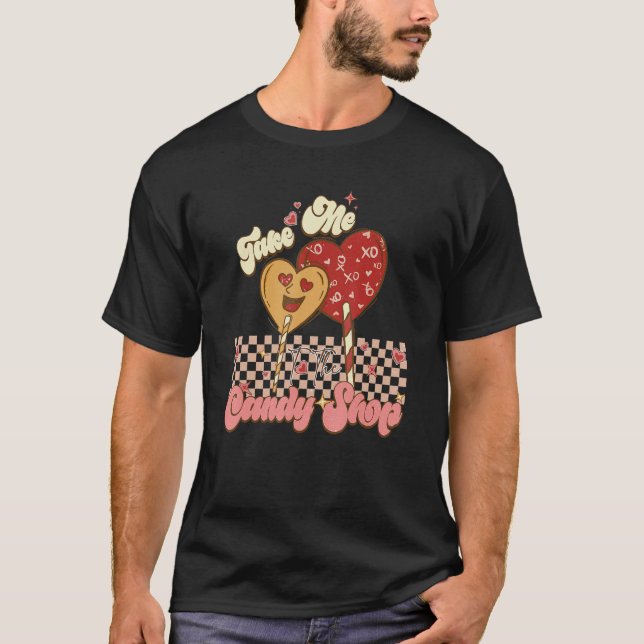 Camiseta Leve-Me Ao Compro Candy Heart Lollipop Retro Val (Frente)