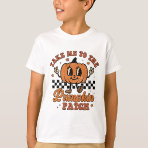 Camiseta Leve-Me Ao Patch De Abóbora Outono Queda Graças