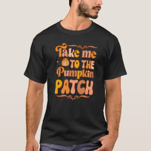 Camiseta Leve-Me Ao Patch De Abóbora Outono Queda Graças