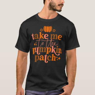 Camiseta Leve-Me Ao Patch De Abóbora Outono Queda Graças