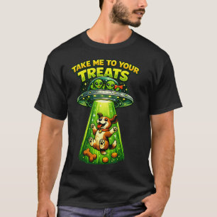 Camiseta Leve-me aos seus Petiscos Cachorro Fofinho de Ficç