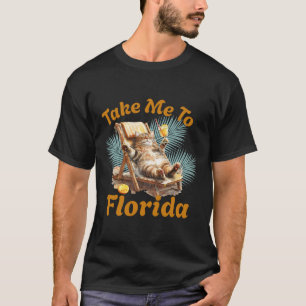 Camiseta Leve-me para a Flórida Gato Fofo Praia Férias Verã