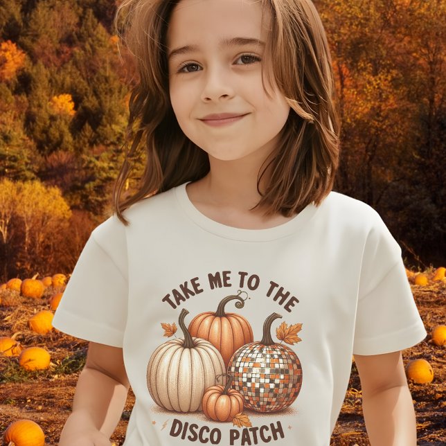 Camiseta Leve-me para as crianças da queda de aquarela do D (Take me to the Disco Patch watercolor fall kids T-Shirt)