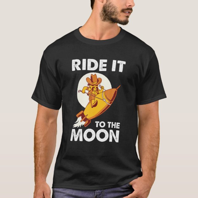 Camiseta Leve-O Para A Lua - Engraçado YOLO Trading Me Dom (Frente)
