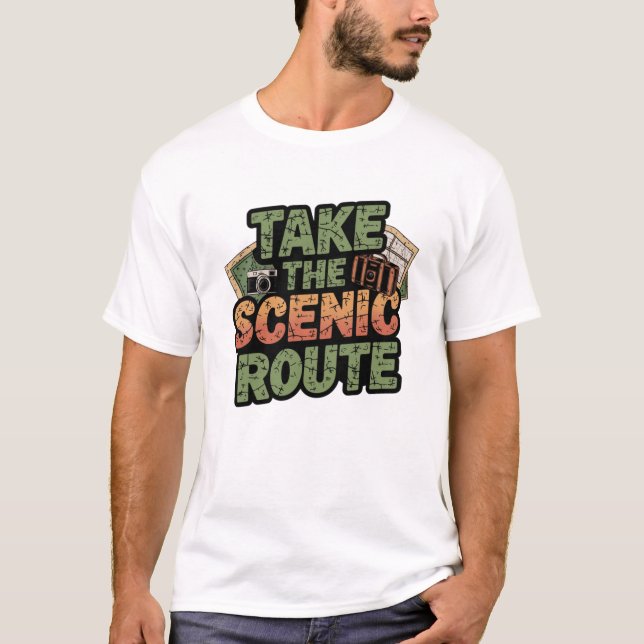 Camiseta Leve o T-Shirt Entusiasta de Aventura de Rota Cêni (Frente)