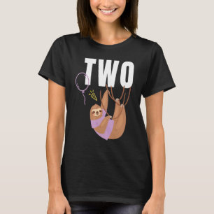 Camiseta Leve segundo aniversário Preguiçosa Gráfico Animal