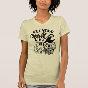 Camiseta Leve Seu Rabo De Sereia Até A Praia Engraçado