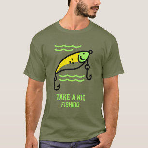 Camiseta Leve uma criança para pescar