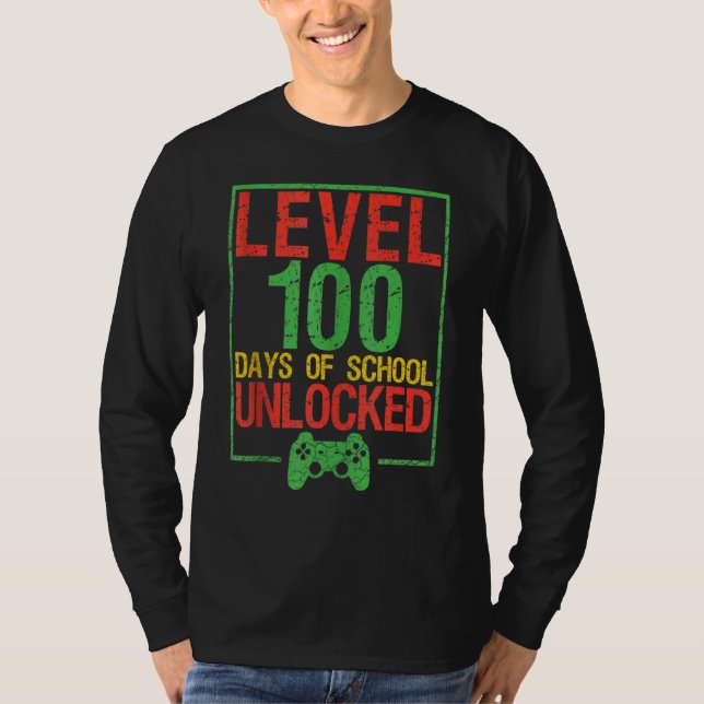 Camiseta Level 100 Days Of School Unlocked 100th Day Of Sch (Frente)