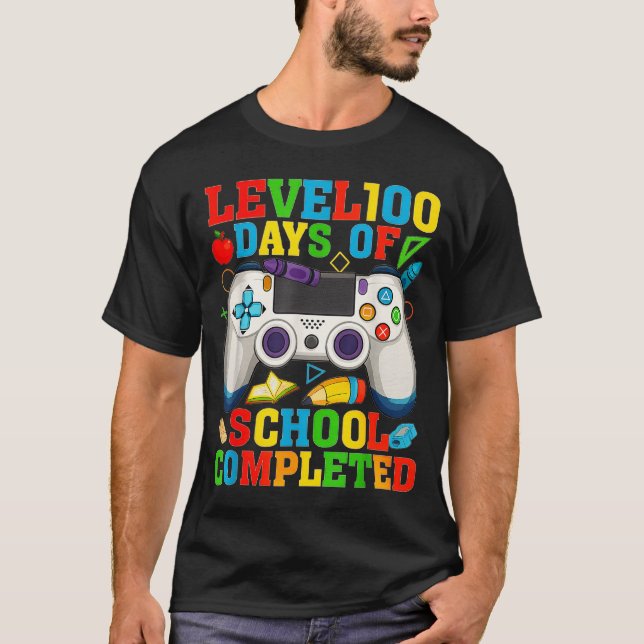 Camiseta Level 100 Days Of School Unlocked Boys 100th Day O (Frente)