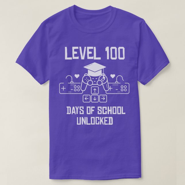 Camiseta Level 100 Days Of School Unlocked Game 100th Days  (Frente do Design)