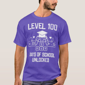Camiseta Level 100 Days Of School Unlocked Game 100th Days