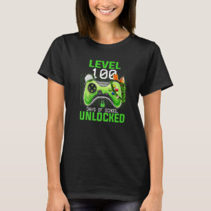 Camiseta Level 100 Days Of School Unlocked Gamer Video Game