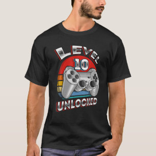 Camiseta Level 10 Unlocked Matching Video Game 10Th Birthda
