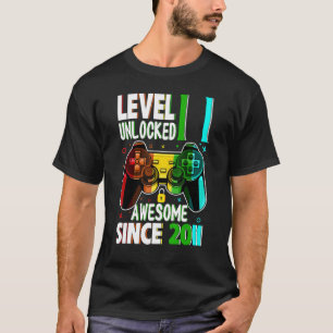 Camiseta Level 11 Unlocked Awesome Since 2011 11th Birthday