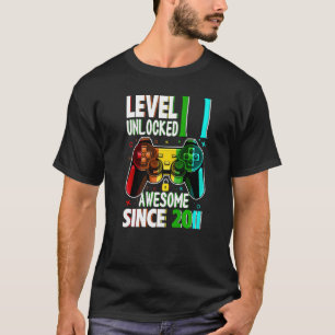 Camiseta Level 11 Unlocked Awesome Since 2011 11th Birthday
