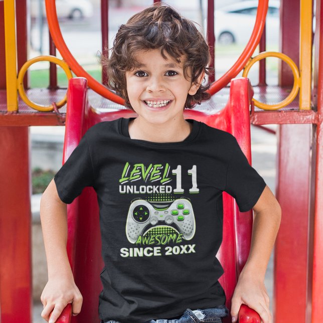 Camiseta Level 11 Unlocked - Fun Birthday 11 Gamer  (Criador carregado)