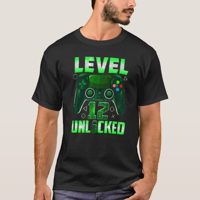 Camiseta Level 12 Unlocked Awesome Since 2010 12th Birthday (Frente)