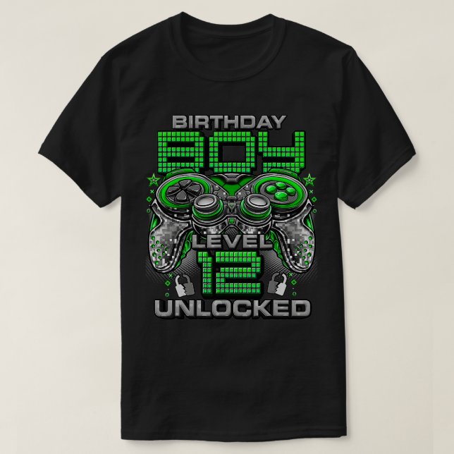 Camiseta Level 12 Unlocked Awesome Since 2011 12th Birthday (Frente do Design)